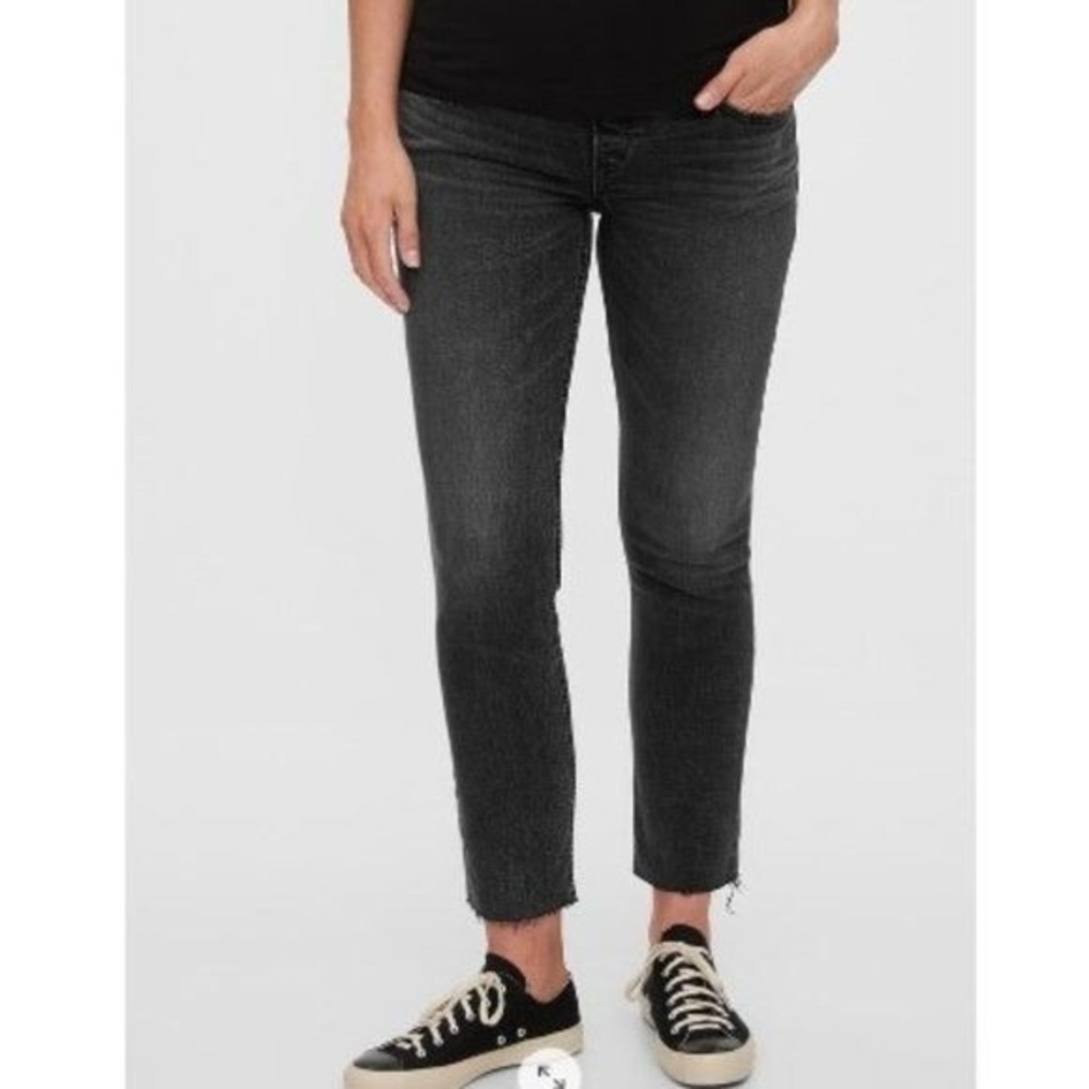 Gap Maternity Full Panel Cigarette Jeans Washed Black Size 32 Short